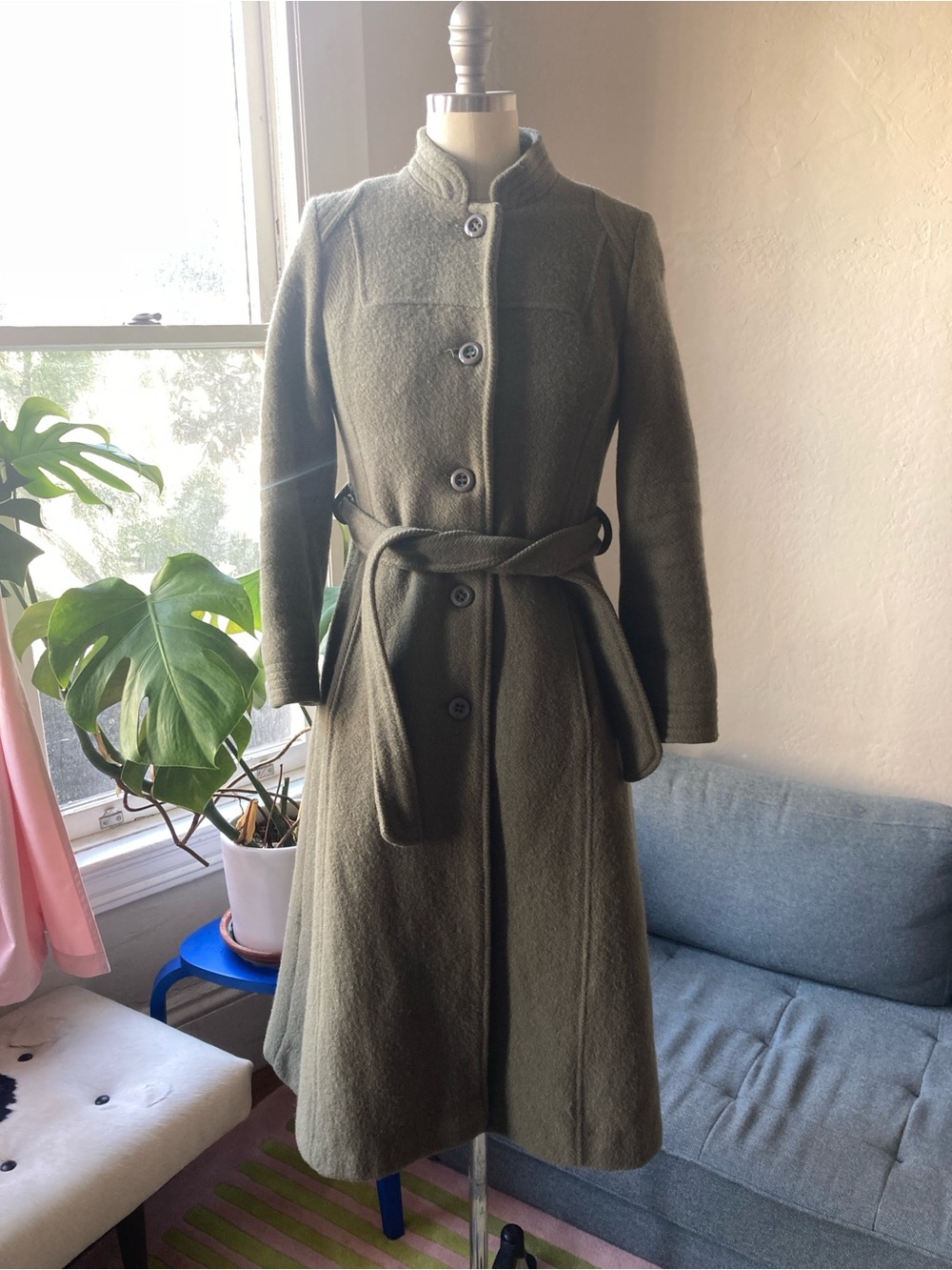 VTG Vintage Full Length Wool Princess Seam Coat Fits XS